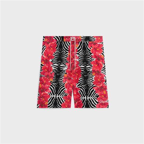 SWIM SHORTS WITH CELINE PRINT IN NYLON